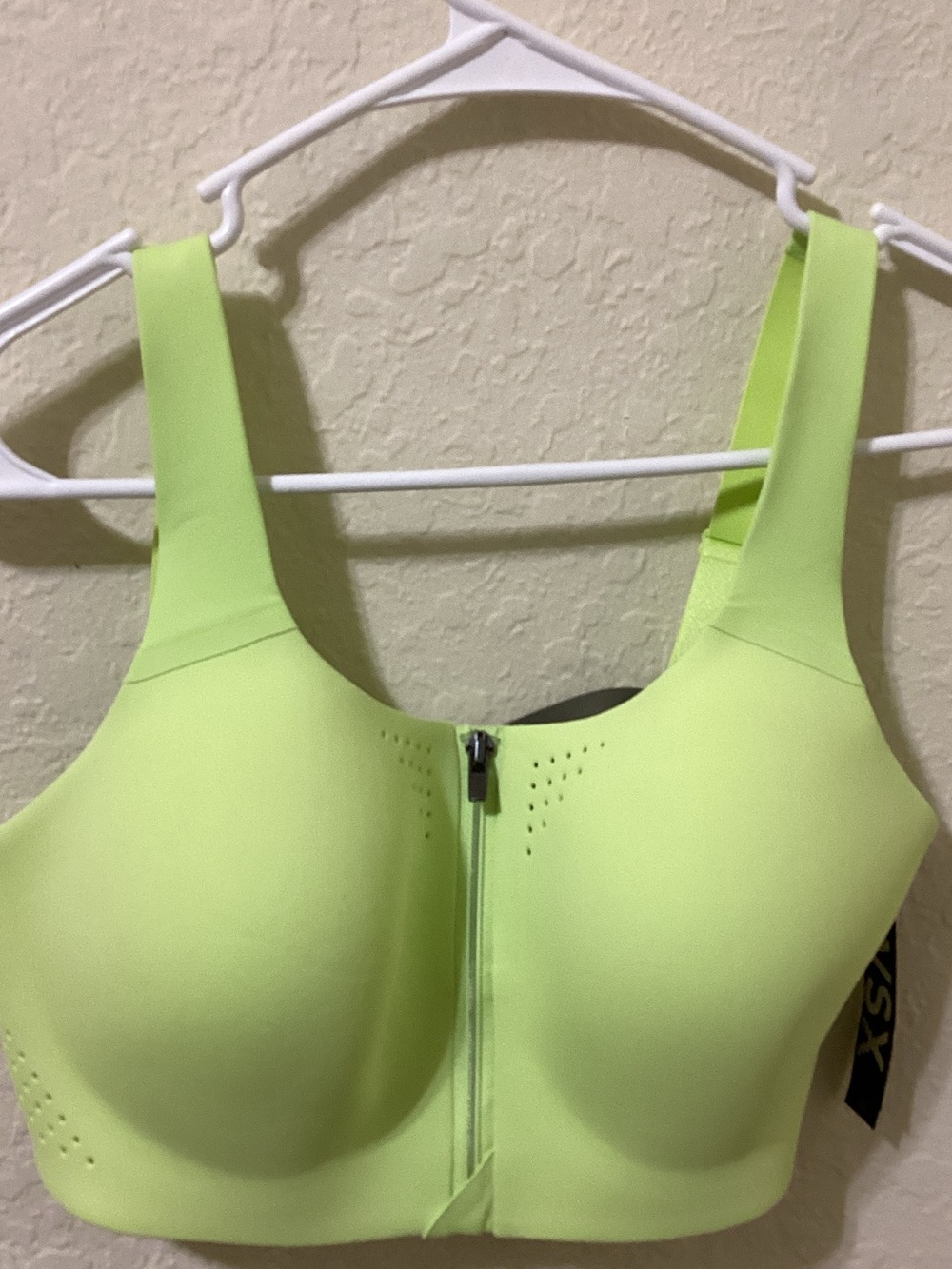 VSX Neon Lime Front-Zip Sports Bra